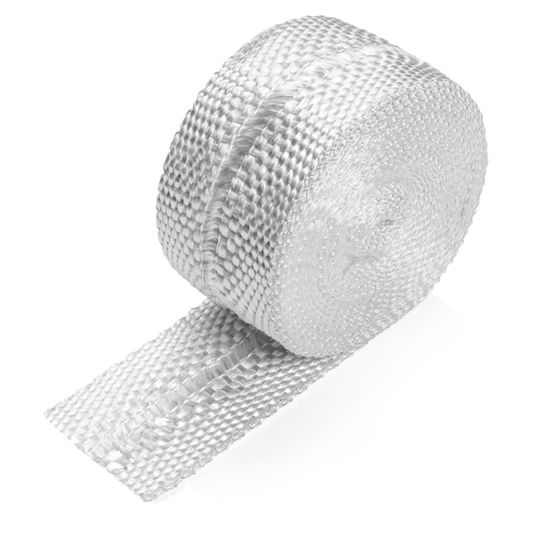 Uncoated Fiberglass Sheet, 100 ft L, 2 in W, 0.125 in Thick, Plain Backing, White